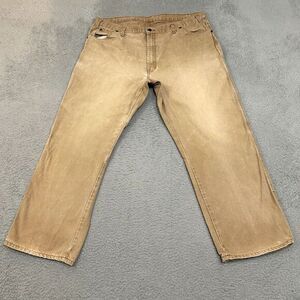 Dickies Pants Mens 42x30 Brown Beige Faded Carpenter Duck‎ Canvas Work Wear Y2K
